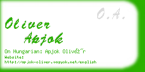 oliver apjok business card